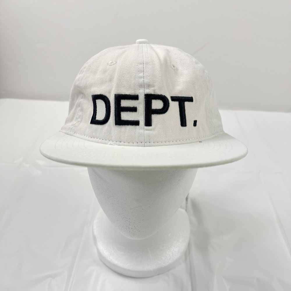 Gallery Dept White DEPT Logo Embroidered Snapback Hat Cotton Flat Brim Cap NEW